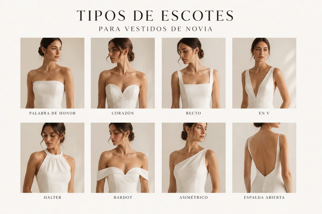 Escotes elegantes para vestidos de novia modernos en Valencia